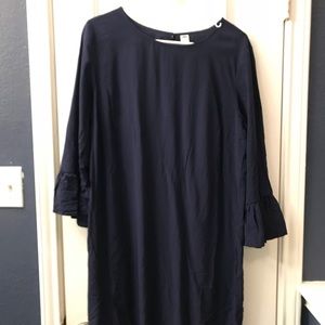 Navy blue, three quarter length sleeve dress
